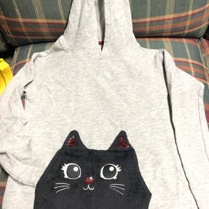 Justice girls kitty cat hoodie sweatshirt size 10